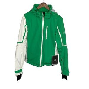 Volkl Women Ski Winter Jacket Size 12 Kelly Green Waterproof Insulated Snowboard